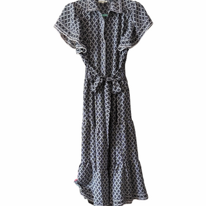 Max Studio Black and White Patterned Maxi Dress M